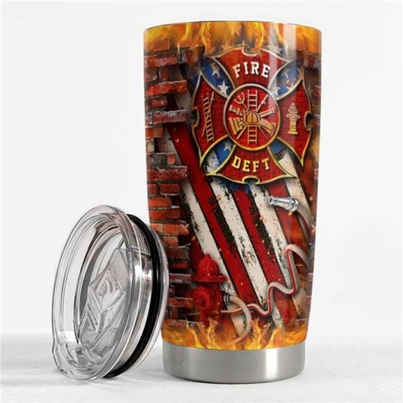 Fire Extinguisher Tumbler: 20 Oz Stainless Steel Insulated Cup